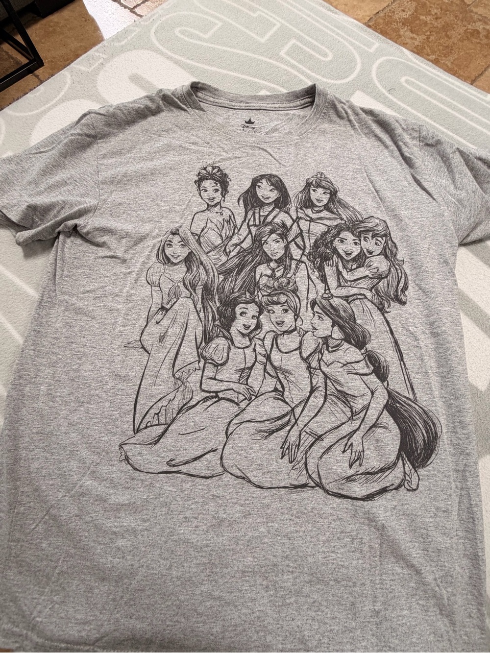 Disney Princess Gray Crewneck Tee